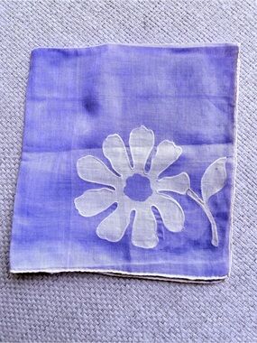 Vintage Periwinkle Floral Handkerchief